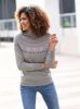 Pullover met lange mouwen in steengrijs/gemêleerd van heine online kopen