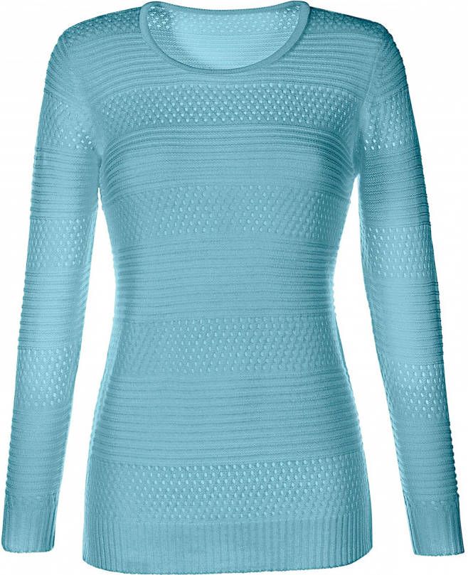 Classic Basics trui met ribboord aan de mouwen en onderlangs