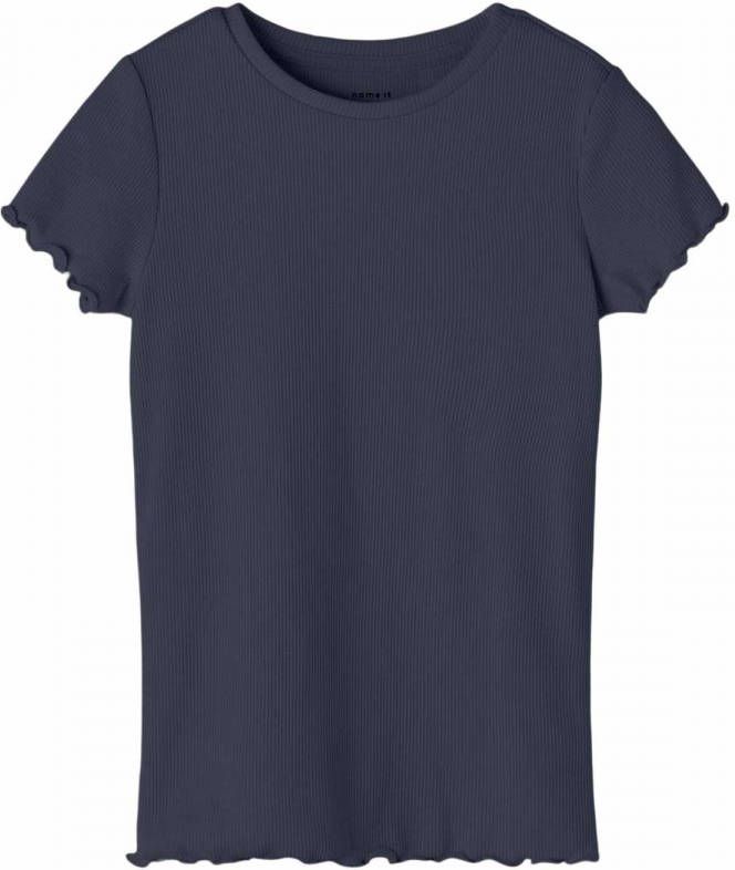 name it ! Meisjes Shirt Korte Mouw -- Donkerblauw Katoen/polyester/elasthan