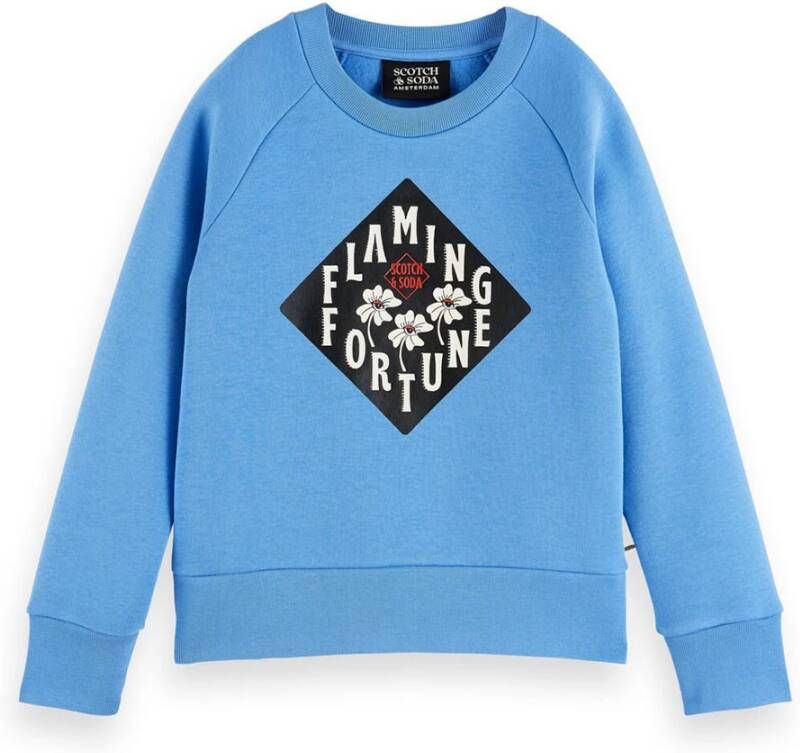 Scotch and Soda Truien Kids Artwork Sweatshirt Blauw