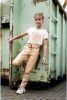 Indian Blue Jeans ! Meisjes Shirt Korte Mouw -- Beige Katoen/elasthan online kopen