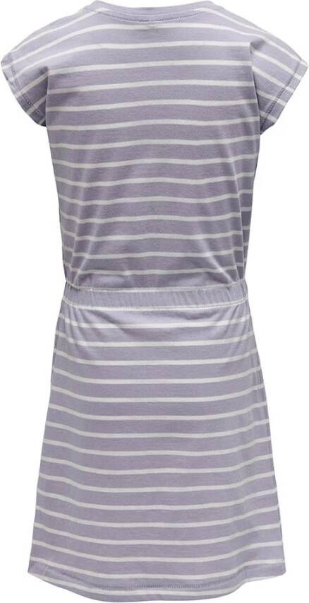 ONLY KIDS GIRL gestreepte A lijn jurk KONMAY van biologisch katoen lila/wit