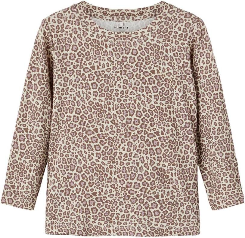 NAME IT MINI longsleeve NMFTRINE met panterprint beige