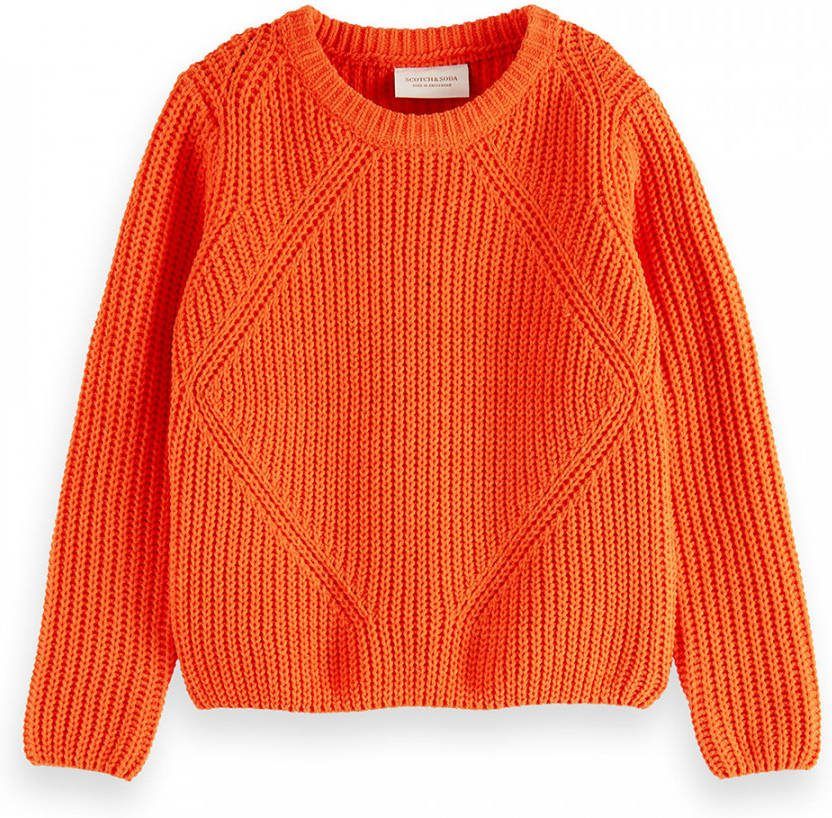 Scotch & Soda gebreide trui van gerecycled polyester oranje