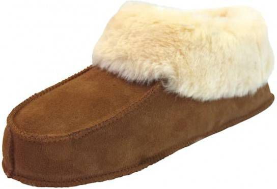Maximex Pantoffel met vacht aan de binnenkant en antislipzool Bruin