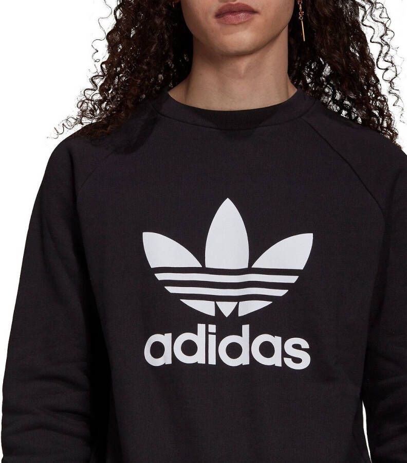 Adidas Adicolor Trefoil Crew Heren Sweatshirts Black Katoen Fleece
