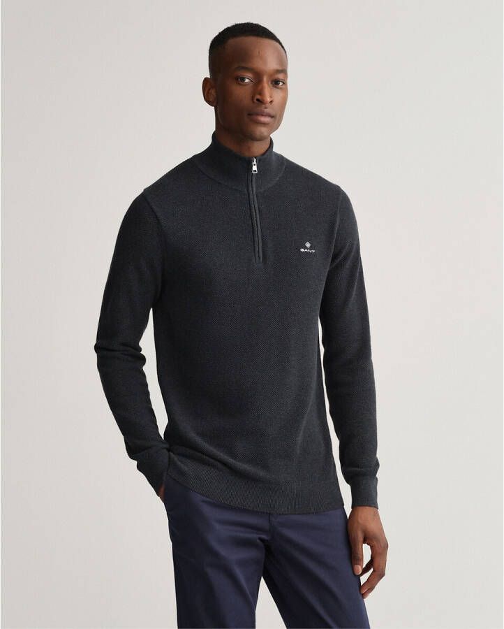 Gant Trui in piqué,, halve rits