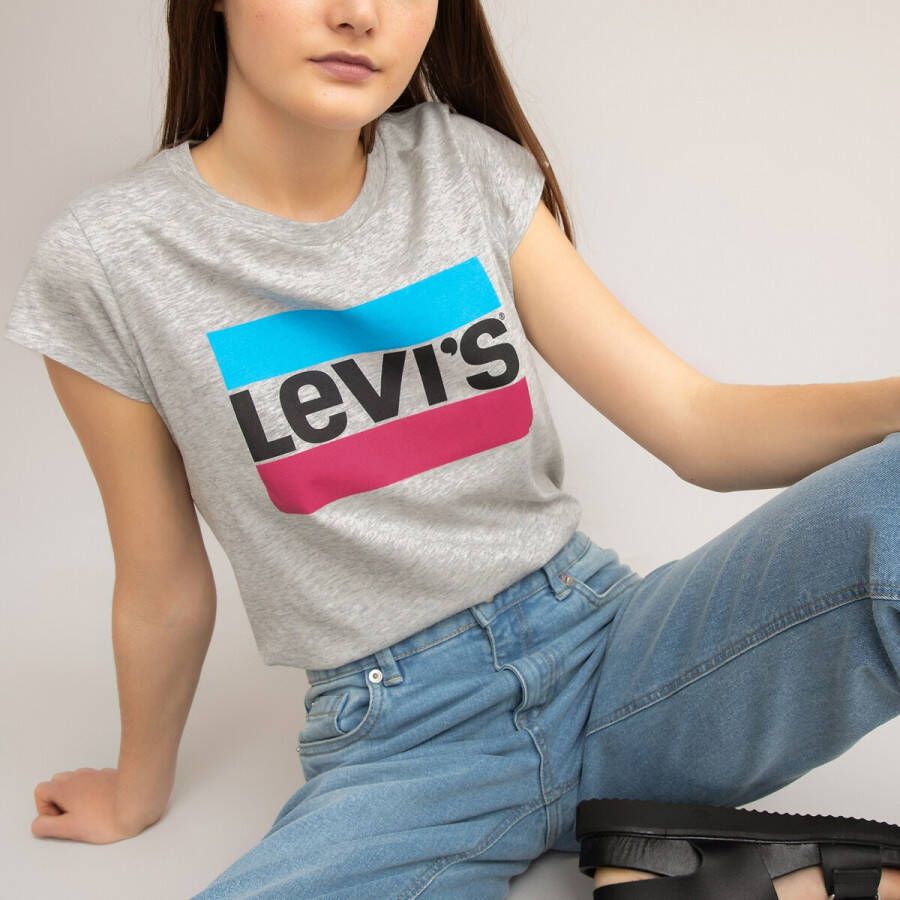 Levis Girls' Sportswear Logo T Shirt Junior White/Red/Navy Kind