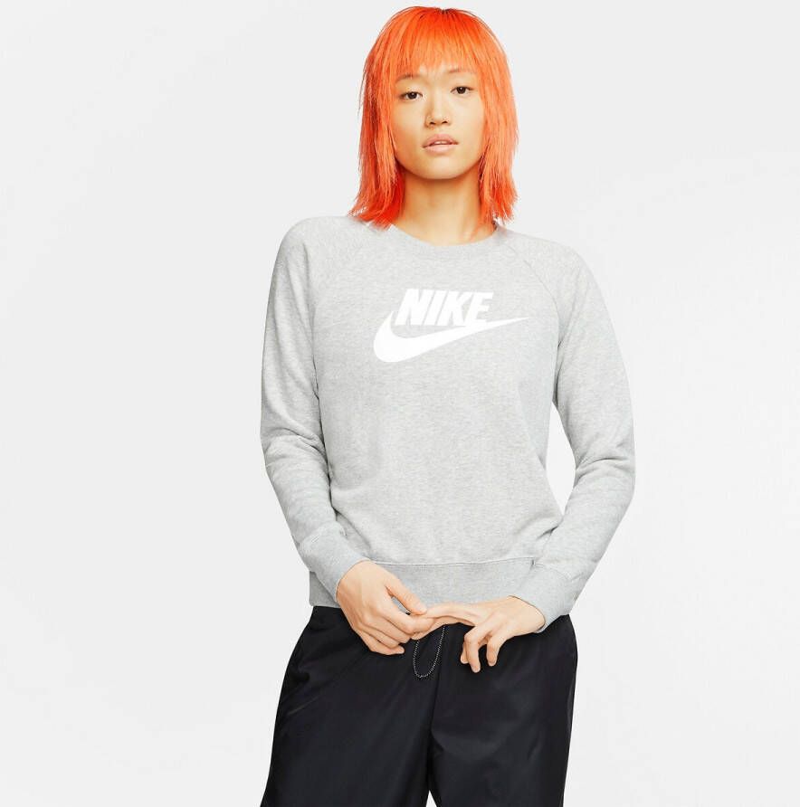 Nike Sportswear Essential Fleece sweatshirt met ronde hals voor dames Grijs