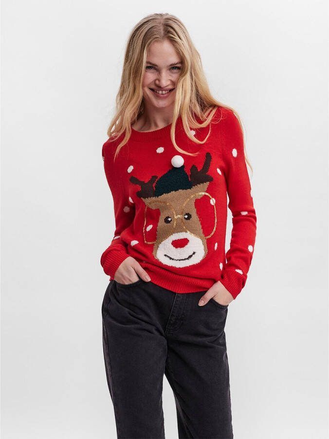 Vero Moda Kersttrui VMTINSEL LS O NECK BLOUSE XMAS