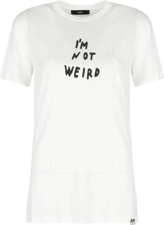 Diesel Ik, ben geen raar t shirt , Wit, Dames