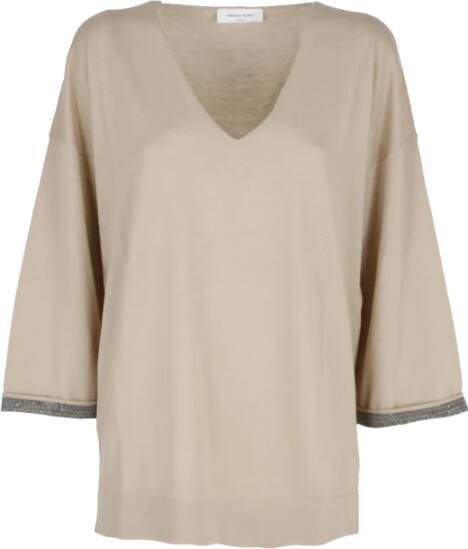 Fabiana Filippi Sweater met korte mouwen , Beige, Dames