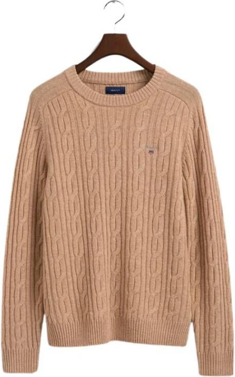 Gant Pullover bruin d2. lambswool cable c neck 8050123/296