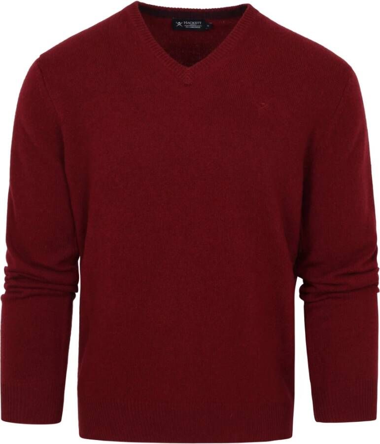 Hackett V hals gebreide kleding , Rood, Heren
