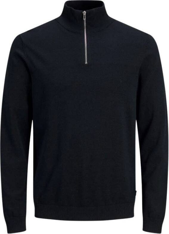 JACK & JONES ESSENTIALS fijngebreide trui JJEBASIC donkerblauw