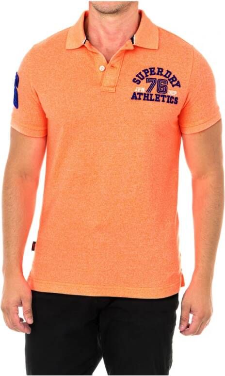 Superdry T shirts Classic Superstate Short Sleeve Polo Oranje