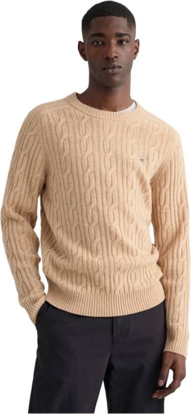 Gant Pullover bruin d2. lambswool cable c neck 8050123/296 online kopen