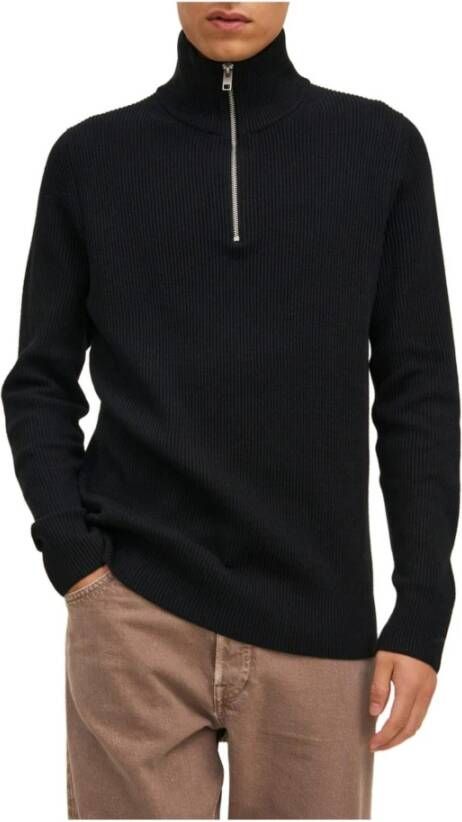 jack & jones Jprperfect Knit Half ZIP SN 12216768 , Zwart, Heren