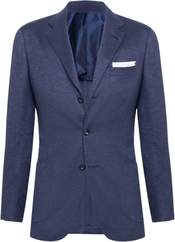Kiton Jas kasjmier , Blauw, Heren