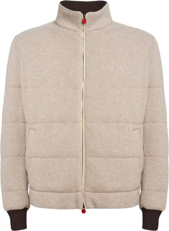 Kiton Wollen jas , Beige, Heren