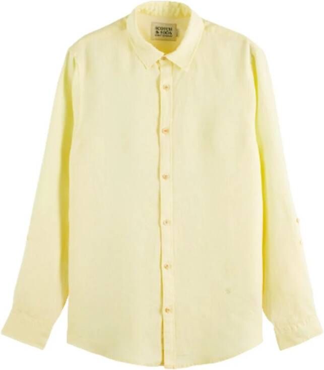 Scotch & Soda Voorbij Linoormaal shirt , Geel, Heren