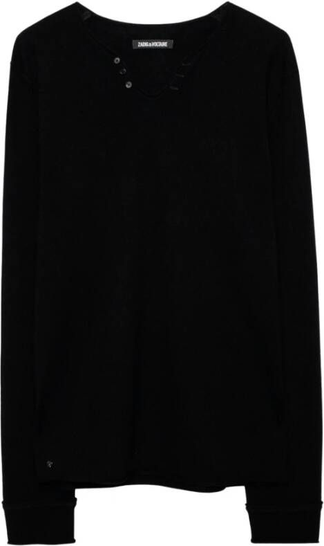 Zadig & Voltaire Merinowol Monastir Sweater , Zwart, Heren