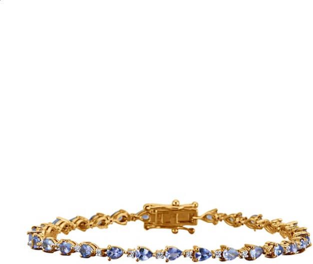 KLiNGEL Armband met tansaniet en wittopaas, van echt zilver Bicolor