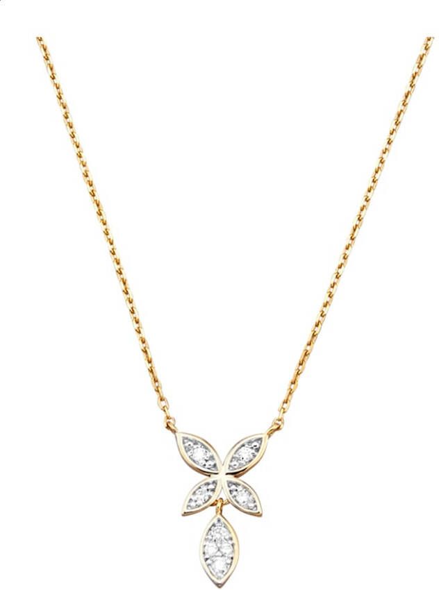 KLiNGEL Collier met briljanten Geelgoudkleur