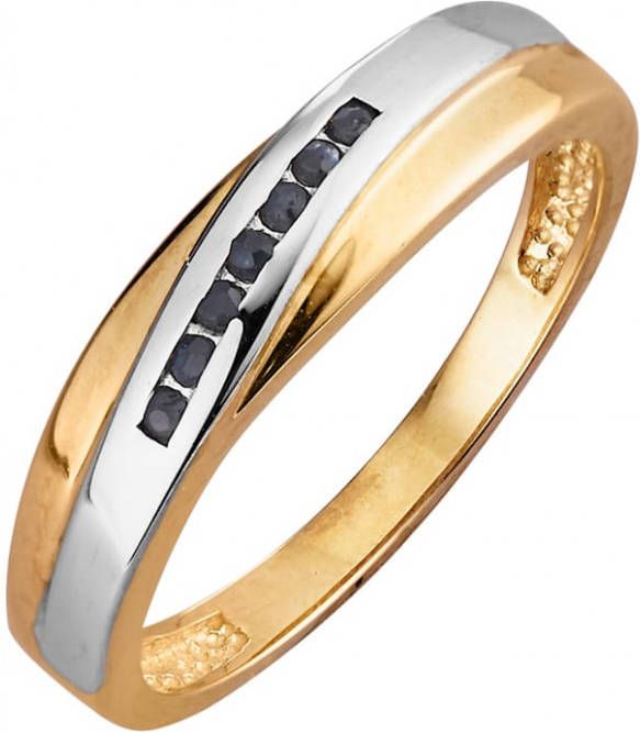 KLiNGEL Damesring met 7 saffieren Bicolor