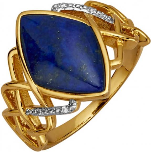 KLiNGEL Damesring met lapis lazuli en synth. zirkonia Blauw
