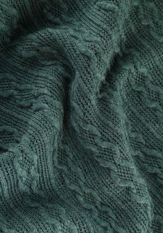 Nobell Turquoise Trui Koba Cable Knit Turtle Neck