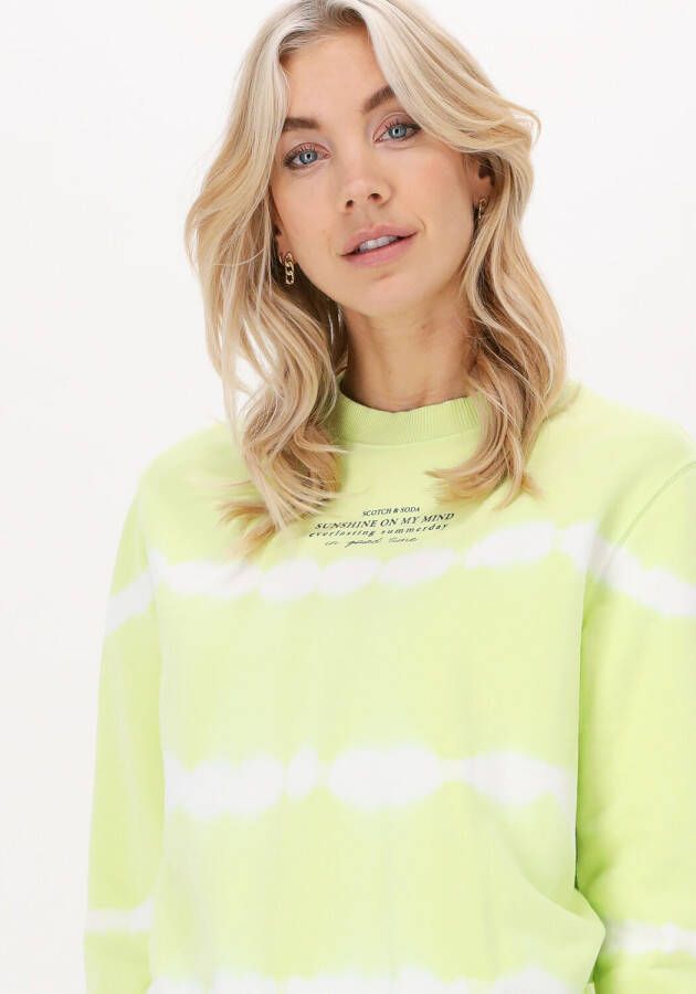 Scotch & Soda Groene Sweater Relaxed fit Organic Cotton Tie Dye Crewneck Sweat