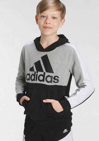 Adidas Performance sporthoodie zwart/grijs melange/wit