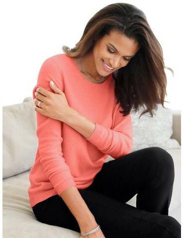 Pullover van kasjmier in koraal gemêleerd van heine