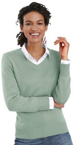 Pullover met V hals in kalkmint van heine