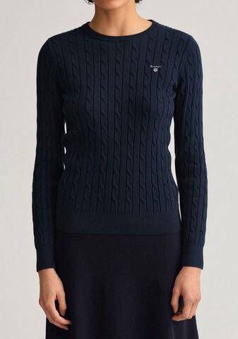 Gant Gebreide trui Stretch Cotton Cable C Neck