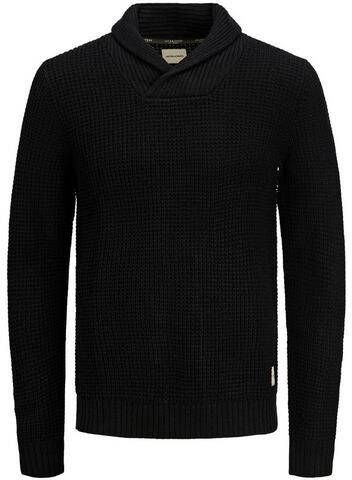 jack & jones Jjenick Knit Shawl Neck Noos 12211279 , Zwart, Heren