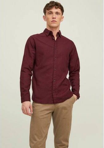 Jack & Jones Overhemd met lange mouwen AUTUMN CHECK/PLAIN SHIRT