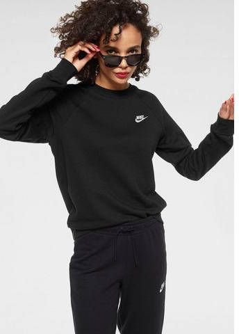 Nike Sportswear Essential Fleecetop met ronde hals voor dames Black Dames