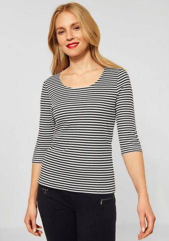 STREET ONE Shirt met 3/4 mouwen met streepmotief