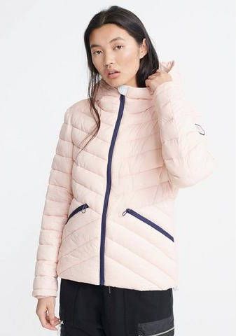 Superdry Gewatteerde jas LS ESSENTIALS HELIO PADDED JACKET met flatteuze v stiksels & zachte sweatinlay