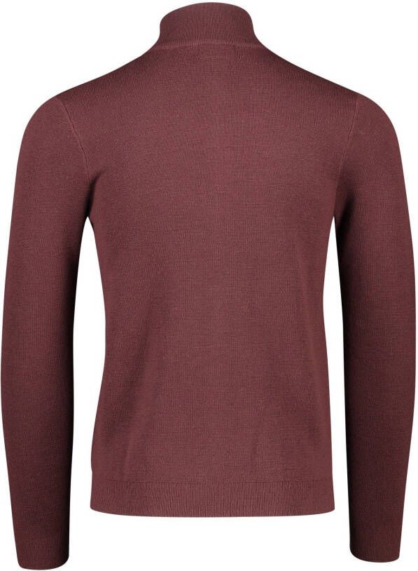 Superdry vest bruin effen merinowol rits