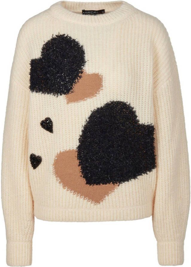 Marc Cain Trui ronde hals en lange mouwen beige