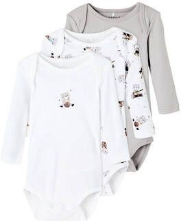 name it Lange mouw rompertje 3 pack Alloy Bear