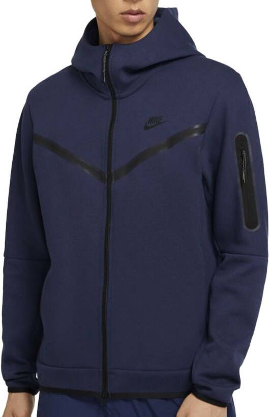 Nike Tech Fleece Hoodie Full Zip Windrunner Donkerblauw Zwart