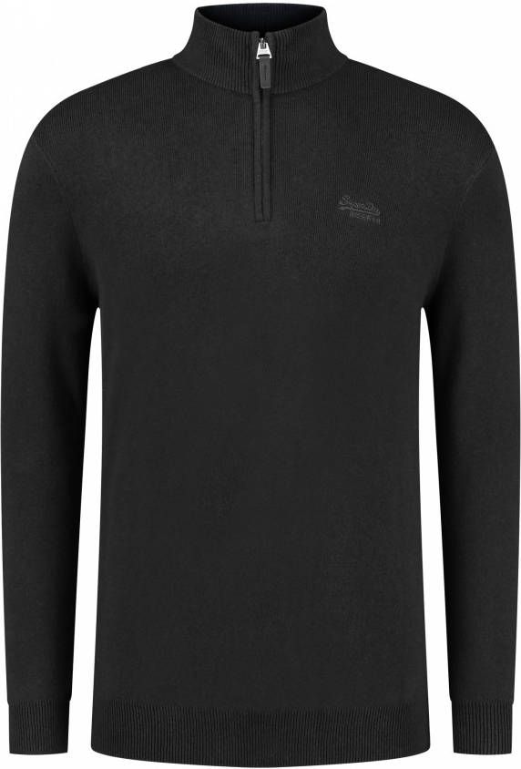 Superdry Fijngebreide trui in kasjmierblend met halve rits