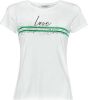 Morgan T shirt met tekst en strass steentjes wit/groen online kopen