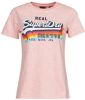 Superdry T shirt Vintage Logo T shirt met rainbowprint online kopen