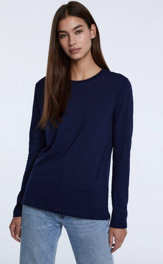 Stradivarius Basic T Shirt Van Katoen Marineblauw