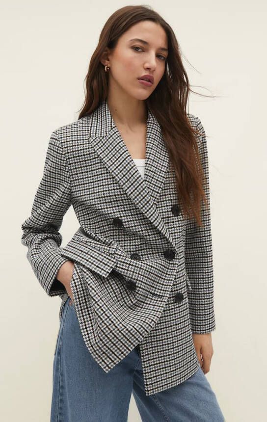Stradivarius Blazer In Recht Model Van Zwaar Materiaal Hemelsblauw